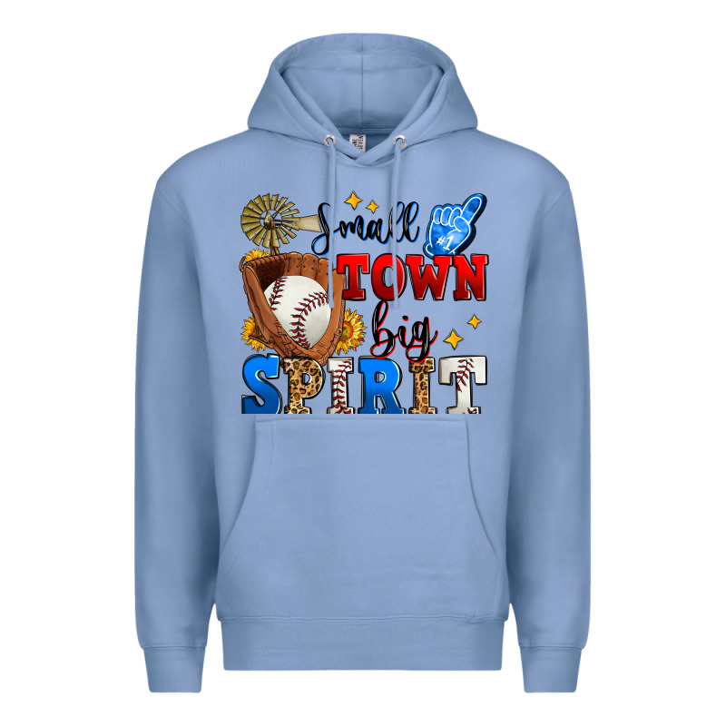 Small Town Big Spirit Baseball Premium Hoodie by Zillion Design Studio | Teevron