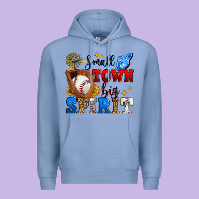 Small Town Big Spirit Baseball Premium Hoodie Designed By Zillion Design Studio