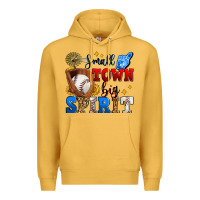 Mustard small town big spirit baseball Premium Hoodie - Zillion Design Studio