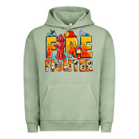 Pigment Oil Green firefighter Urban Hoodie - Zillion Design Studio