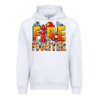 White firefighter Urban Hoodie - Zillion Design Studio