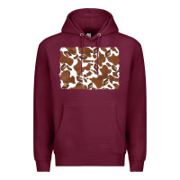Burgundy distressed chocolate milkshake cowhide Premium Hoodie - RanaPortraitStore