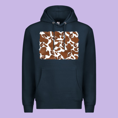 Distressed Chocolate Milkshake Cowhide Premium Hoodie Designed By Ranaportraitstore