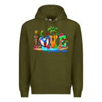 Army Green love puerto rico Premium Hoodie - AdoDesignShop