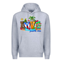 Heather Grey love puerto rico Premium Hoodie - AdoDesignShop