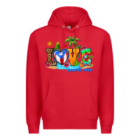 Red love puerto rico Premium Hoodie - AdoDesignShop