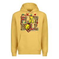 Antique Gold play ball softball Premium Hoodie - Zillion Design Studio