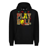 Black play ball softball Premium Hoodie - Zillion Design Studio