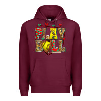 Burgundy play ball softball Premium Hoodie - Zillion Design Studio
