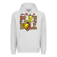 Dove Grey play ball softball Premium Hoodie - Zillion Design Studio