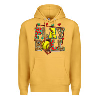 Mustard play ball softball Premium Hoodie - Zillion Design Studio