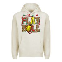 Oatmeal Heather play ball softball Premium Hoodie - Zillion Design Studio