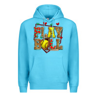 Ocean Blue play ball softball Premium Hoodie - Zillion Design Studio