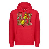 Red play ball softball Premium Hoodie - Zillion Design Studio