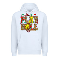 White play ball softball Premium Hoodie - Zillion Design Studio