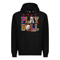 Black play ball baseball Premium Hoodie - Zillion Design Studio