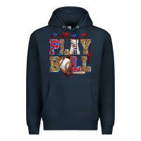 Navy play ball baseball Premium Hoodie - Zillion Design Studio