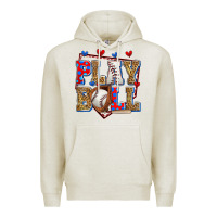 Oatmeal Heather play ball baseball Premium Hoodie - Zillion Design Studio