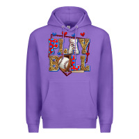 Purple play ball baseball Premium Hoodie - Zillion Design Studio