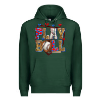 Sports Green play ball baseball Premium Hoodie - Zillion Design Studio