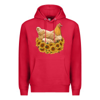 Cardinal chicken with sunflowers Premium Hoodie - RanaPortraitStore