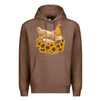 Chestnut chicken with sunflowers Premium Hoodie - RanaPortraitStore
