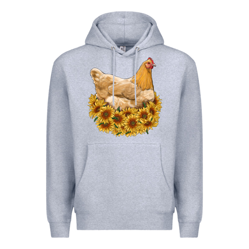 Chicken With Sunflowers Premium Hoodie by RanaPortraitStore | Teevron