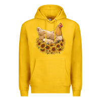 Lemon chicken with sunflowers Premium Hoodie - RanaPortraitStore
