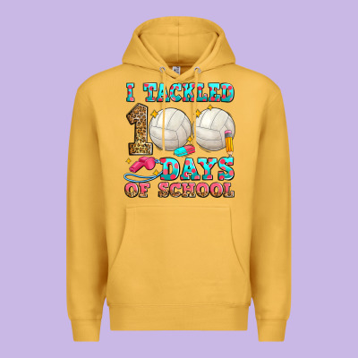 I Tackled 100 Days Of School Volleyball Premium Hoodie Designed By Zillion Design Studio