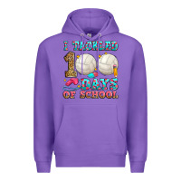 Purple i tackled 100 days of school volleyball Premium Hoodie - Zillion Design Studio
