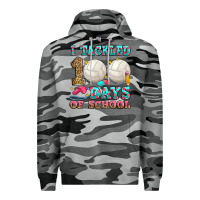 Slate Camo i tackled 100 days of school volleyball Premium Hoodie - Zillion Design Studio