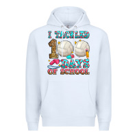White i tackled 100 days of school volleyball Premium Hoodie - Zillion Design Studio