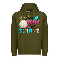 Army Green small town big spirit volleyball Premium Hoodie - Zillion Design Studio