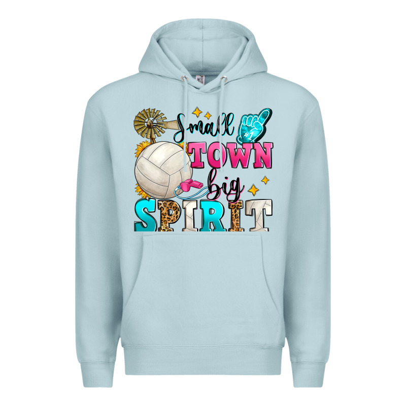 Small Town Big Spirit Volleyball Premium Hoodie by Zillion Design Studio | Teevron