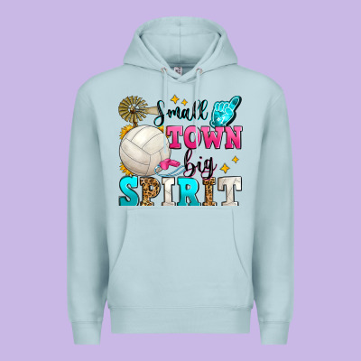Small Town Big Spirit Volleyball Premium Hoodie Designed By Zillion Design Studio