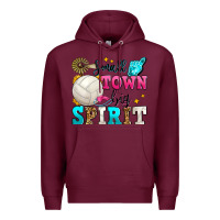 Burgundy small town big spirit volleyball Premium Hoodie - Zillion Design Studio