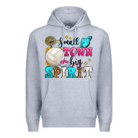 Heather Grey small town big spirit volleyball Premium Hoodie - Zillion Design Studio