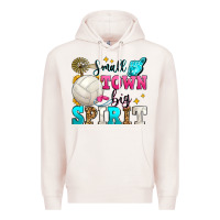 Pale Pink small town big spirit volleyball Premium Hoodie - Zillion Design Studio