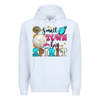 White small town big spirit volleyball Premium Hoodie - Zillion Design Studio
