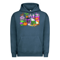 Pigment Midnight Navy Halloween Nurse Coffee Cups Urban Hoodie - texasbilliewilder
