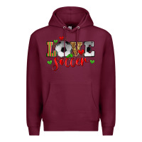 Burgundy love soccer Premium Hoodie - Zillion Design Studio
