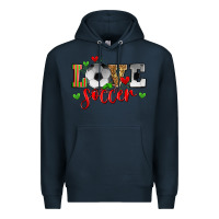 Navy love soccer Premium Hoodie - Zillion Design Studio
