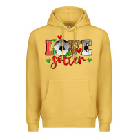 Antique Gold love soccer Premium Hoodie - Zillion Design Studio
