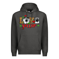 Charcoal Heather love soccer Premium Hoodie - Zillion Design Studio