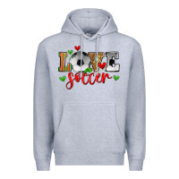 Heather Grey love soccer Premium Hoodie - Zillion Design Studio