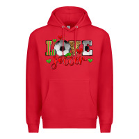 Red love soccer Premium Hoodie - Zillion Design Studio