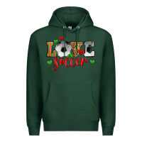 Sports Green love soccer Premium Hoodie - Zillion Design Studio
