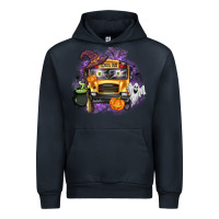 Navy Halloween School Bus Urban Hoodie - texasbilliewilder