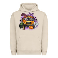 Pigment French Oak Halloween School Bus Urban Hoodie - texasbilliewilder