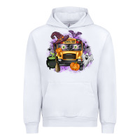 White Halloween School Bus Urban Hoodie - texasbilliewilder